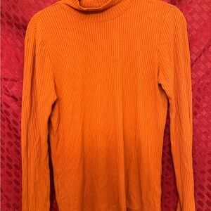 Rachel Zoe Orange Women’s Lightweight Long Sleeve Mock Turtleneck Size Large